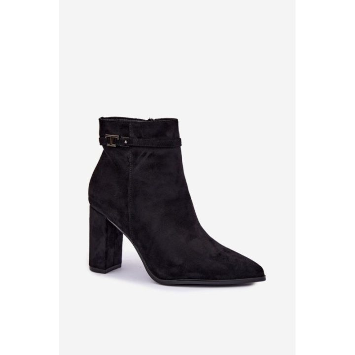 Moteriški aulinukai su storu 9,5 cm kulnu Step in style, juodi