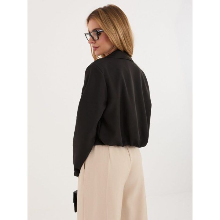Moteriškas elegantiškas švarkas su sagomis Italy Moda, juodas