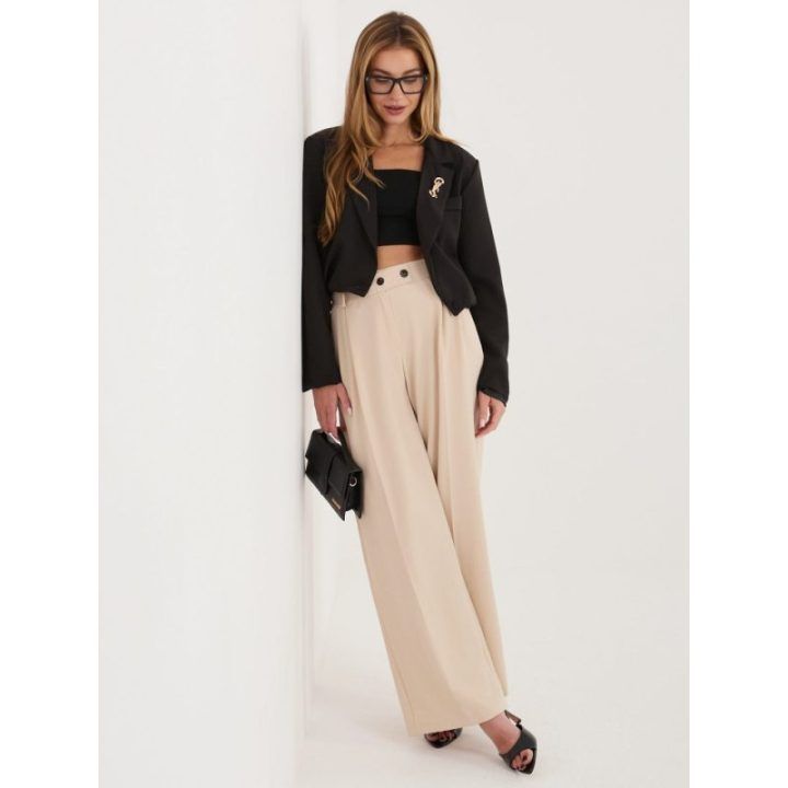 Moteriškas elegantiškas švarkas su sagomis Italy Moda, juodas