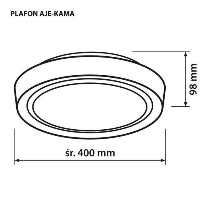 Lubinis LED šviestuvas Activejet AJE-KAMA, 24 W, 40 cm, baltas