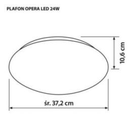 Apvalus LED lubinis šviestuvas Activejet OPERA, 24 W, baltas