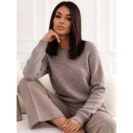 Moteriškas megztinis su apvalia iškirpte Italy Moda, violetinis