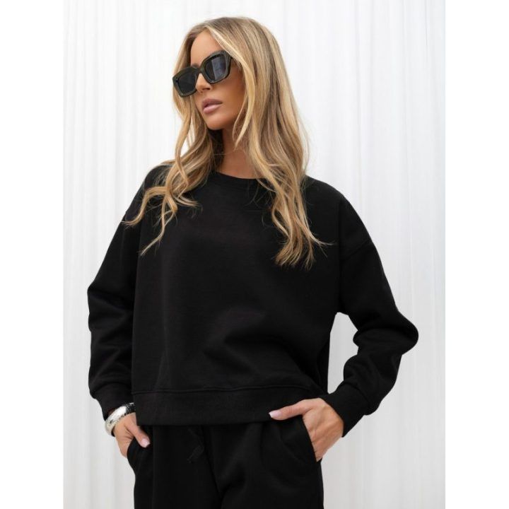 Moteriškas pašiltintas sportinis komplektas Italy Moda, juodas