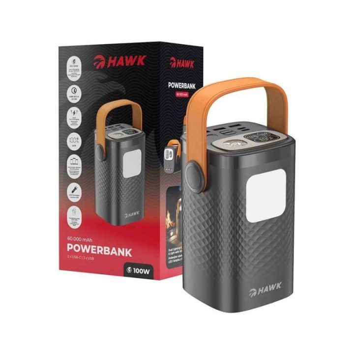 Išorinė baterija 60 000 mAh Hawk HW-PB60000, juoda