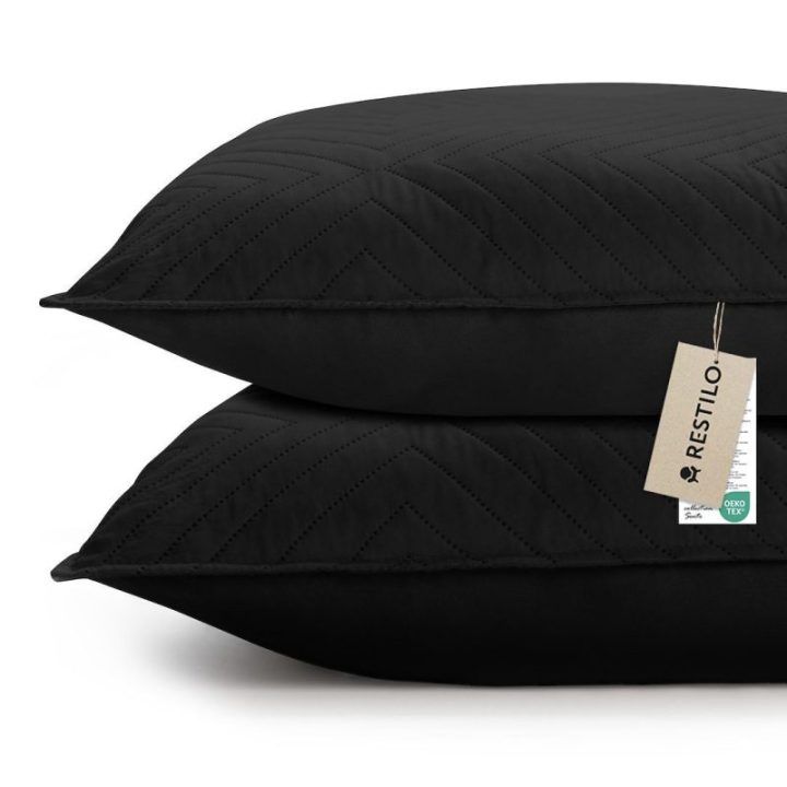 Pagalvėlių užvalkalų rinkinys AmeliaHome Softa 45 × 45 cm, 2 vnt., juodas