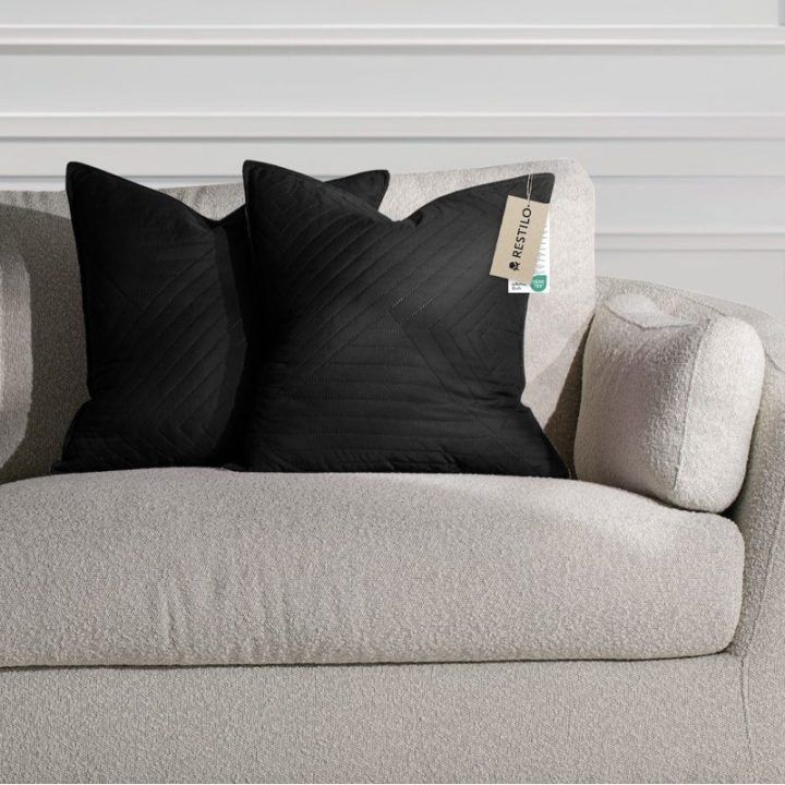 Pagalvėlių užvalkalų rinkinys AmeliaHome Softa 45 × 45 cm, 2 vnt., juodas