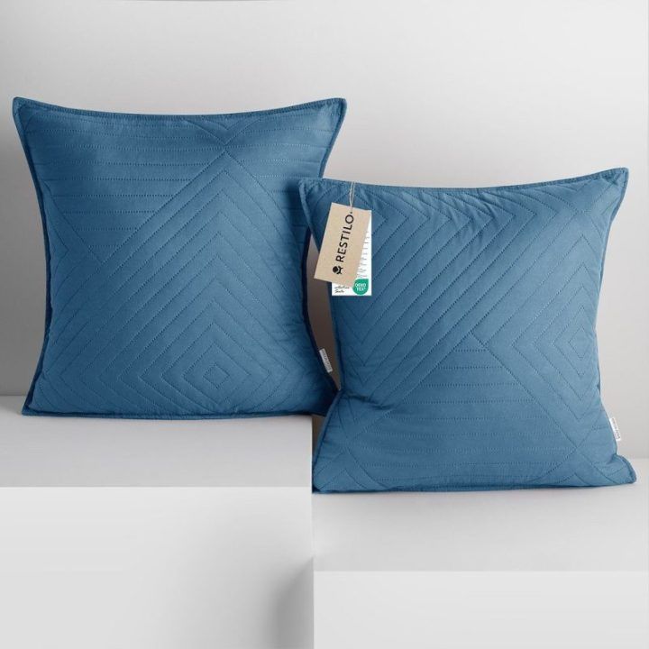 Dekoratyvinis pagalvėlės užvalkalas AmeliaHome Softa 45 × 45 cm, 2 vnt., tamsiai mėlynas