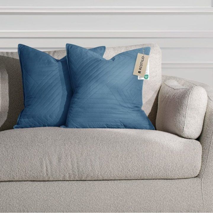 Dekoratyvinis pagalvėlės užvalkalas AmeliaHome Softa 45 × 45 cm, 2 vnt., tamsiai mėlynas