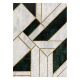 Kilimas su marmuro raštu, 120 × 170 cm, tamsiai žalias ir auksinis ESTEMA