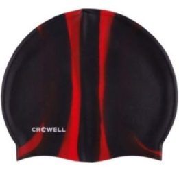 Plaukimo kepuraitė Crowell Multi-Flame-01, juoda ir raudona