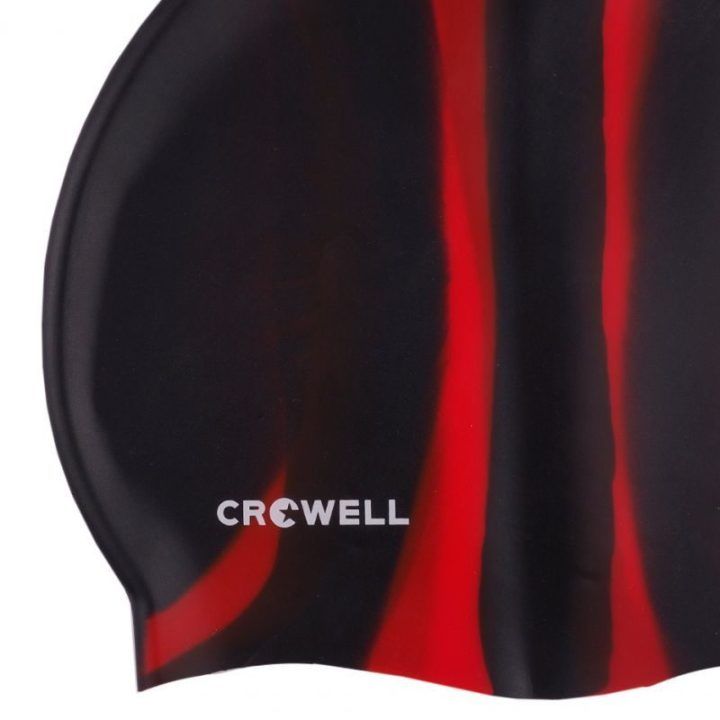 Plaukimo kepuraitė Crowell Multi-Flame-01, juoda ir raudona