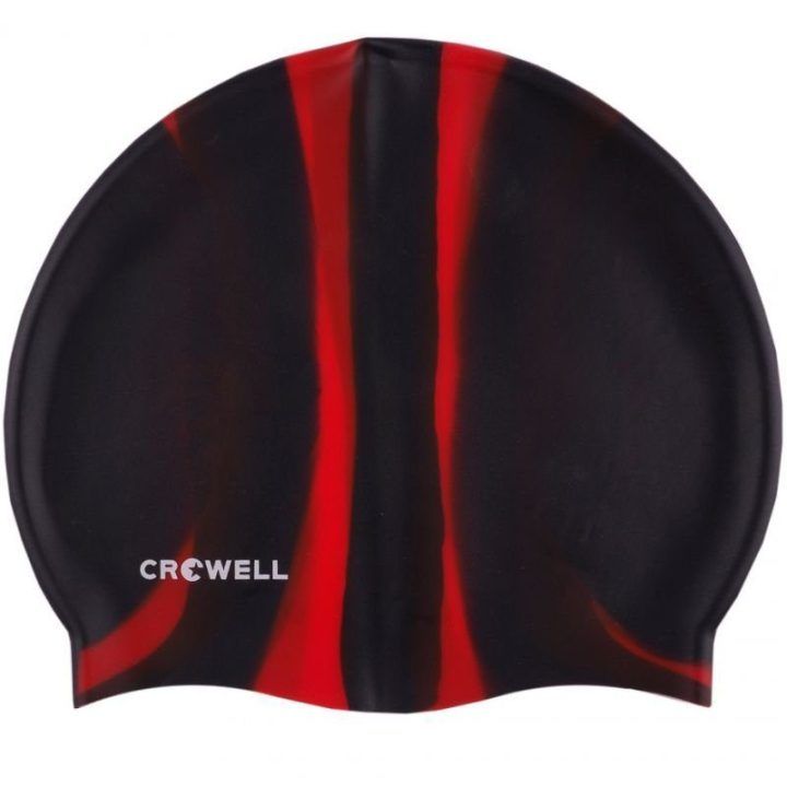 Plaukimo kepuraitė Crowell Multi-Flame-01, juoda ir raudona