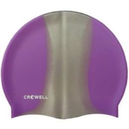 Silikoninė plaukimo kepuraitė Crowell Multi Flame, violetinė ir sidabrinė