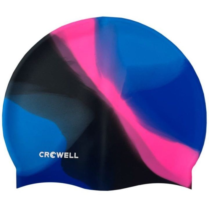 Plaukimo kepuraitė Crowell Multi Flame, mėlyna, rožinė ir juoda