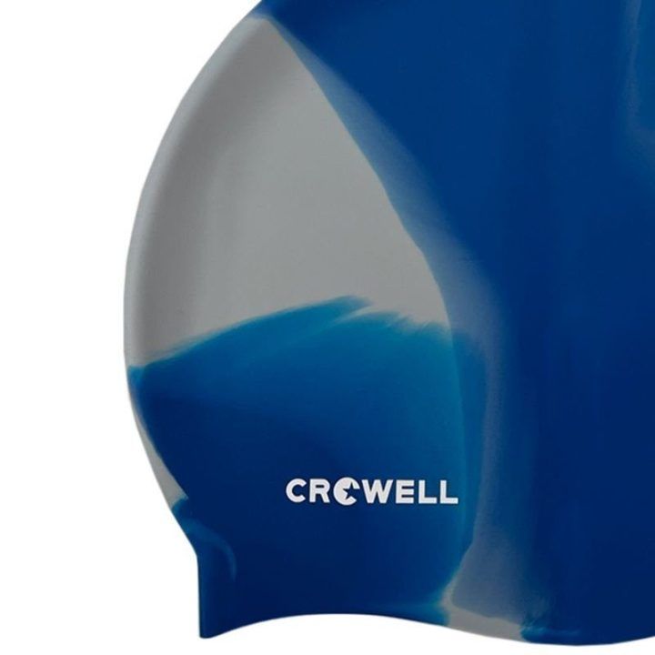 Plaukimo kepuraitė iš silikono Crowell Multi Flame, mėlyna ir pilka