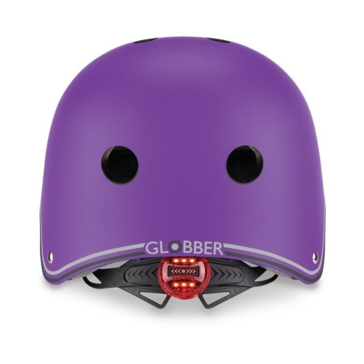 Vaikiškas šalmas su galiniu LED žibintu Globber, violetinis