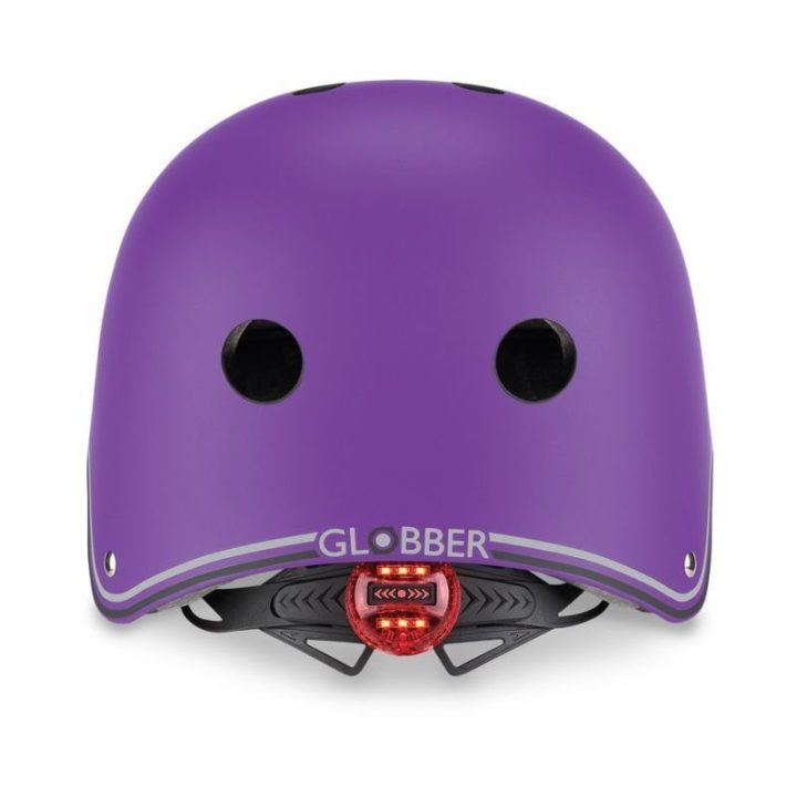 Vaikiškas šalmas su galiniu LED žibintu Globber, violetinis