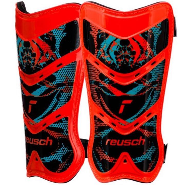 Vyriškos futbolo blauzdų apsaugos Reusch Attrakt Lite, M, raudonos ir juodos