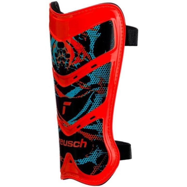 Vyriškos futbolo blauzdų apsaugos Reusch Attrakt Lite, M, raudonos ir juodos