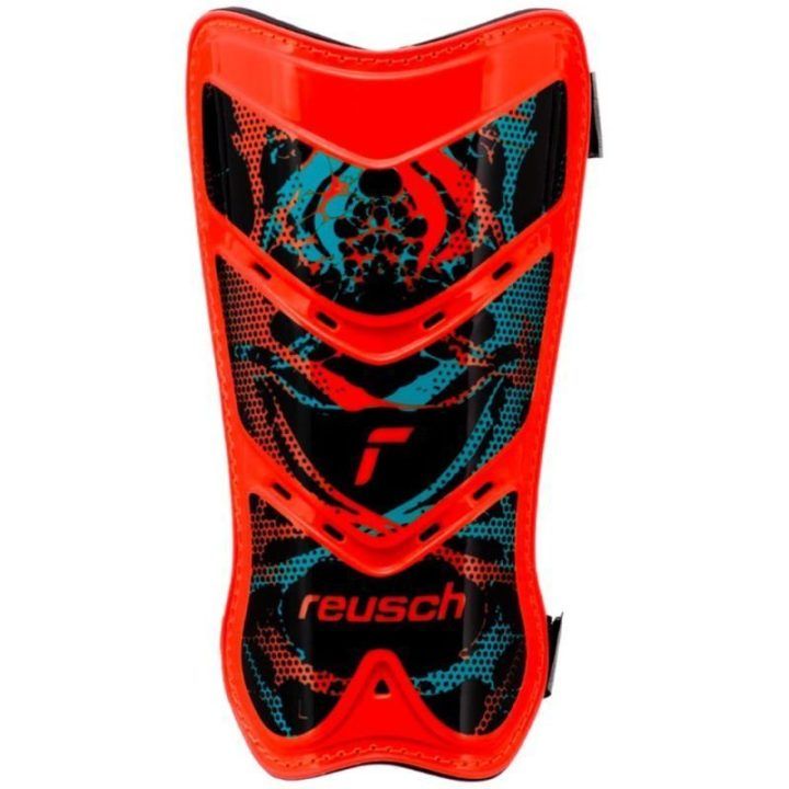 Vyriškos futbolo blauzdų apsaugos Reusch Attrakt Lite, M, raudonos ir juodos