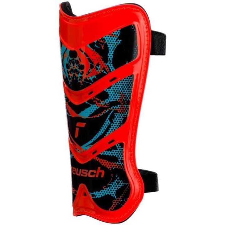 Vyriškos futbolo blauzdų apsaugos Reusch Attrakt Lite, M, raudonos ir juodos