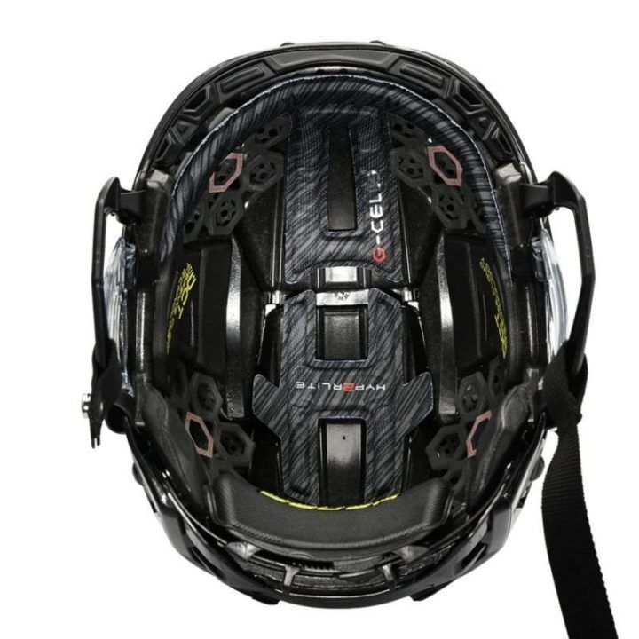 Ledo ritulio šalmas Bauer Hyperlite 2, baltos ir juodos spalvos