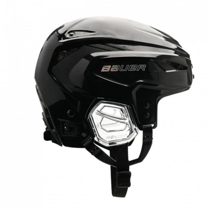 Ledo ritulio šalmas Bauer Hyperlite 2, baltos ir juodos spalvos