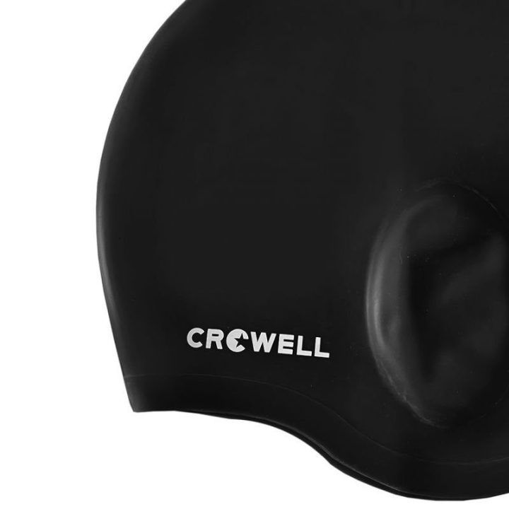 Uniseks plaukimo kepuraitė su ausų kišenėmis Crowell Bora, juoda