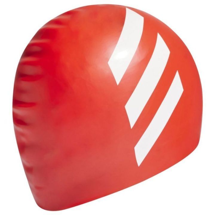 Vaikiška silikoninė plaukimo kepuraitė adidas 3-Stripes, oranžinė