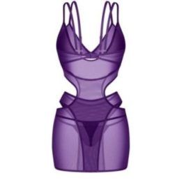 Moteriškas erotinio trikotažo komplektas Obsessive, violetinis