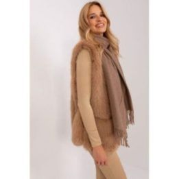Moteriška ilga skara su kutais Wool Fashion Italia, ruda