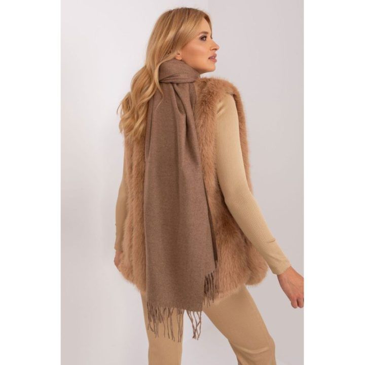 Moteriška ilga skara su kutais Wool Fashion Italia, ruda