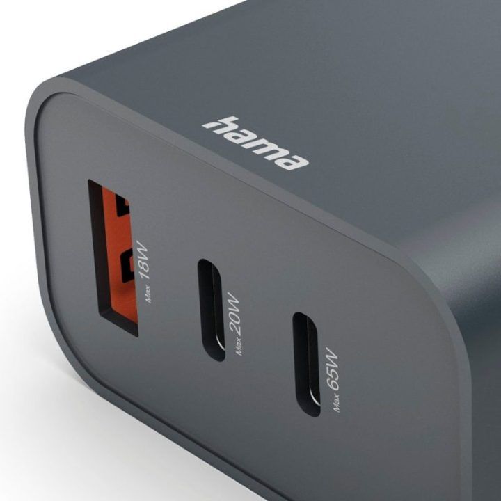 PD sieninis įkroviklis su USB-C ir USB-A Hama ECOSENTIAL, 65 W