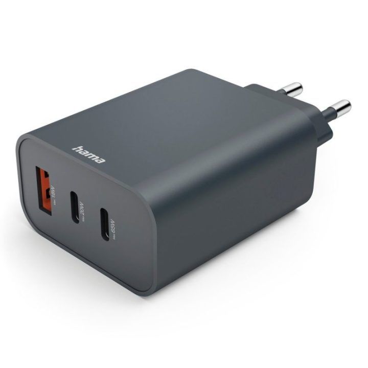 PD sieninis įkroviklis su USB-C ir USB-A Hama ECOSENTIAL, 65 W