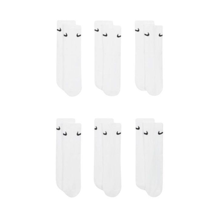 Vaikiškos kojinės Nike Everyday Cush Crew, 6 poros, baltos