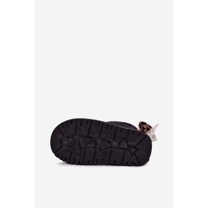 Sniego batai mergaitėms su kaspinu, juodi