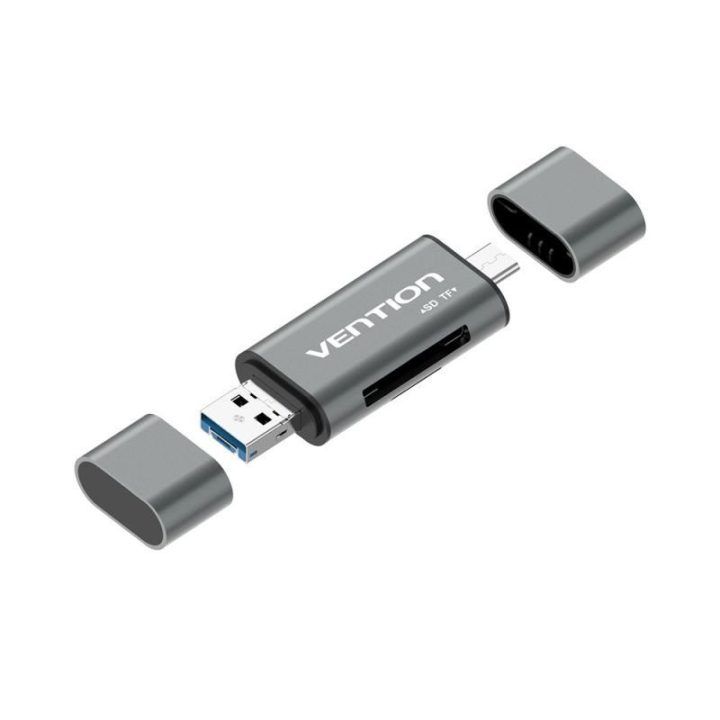 SD / microSD kortelių skaitytuvas USB 3.0 Vention, pilkas
