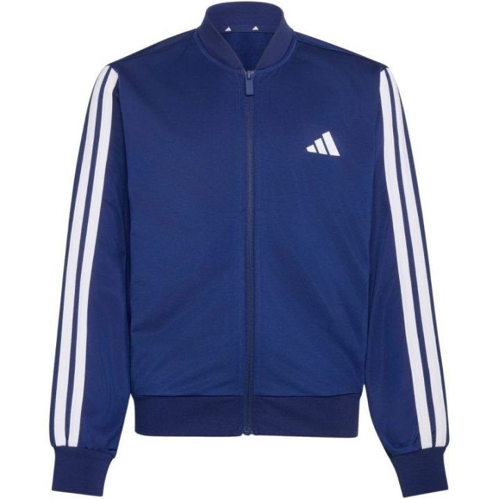 Vaikiškas džemperis su užtrauktuku adidas, tamsiai mėlynas