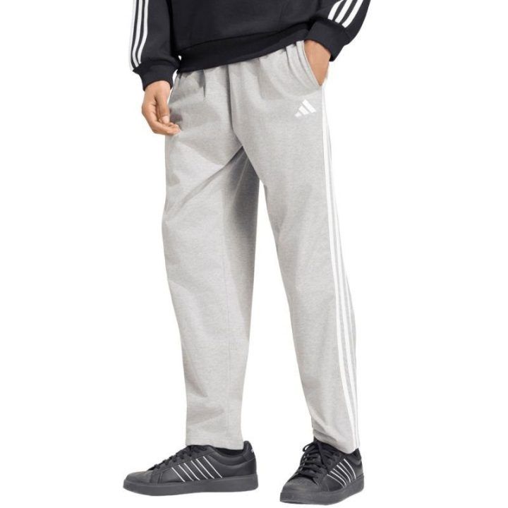 Vyriškos medvilninės kelnės adidas Essentials 3-Stripes, pilkos