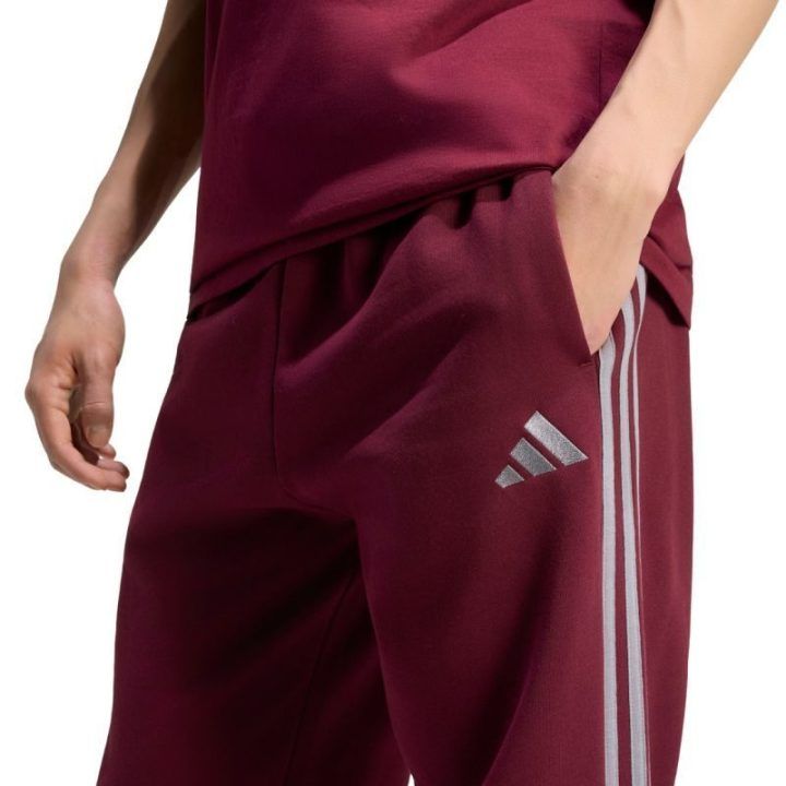 Vyriškos pašiltintos kelnės adidas Essentials 3-Stripes, bordo