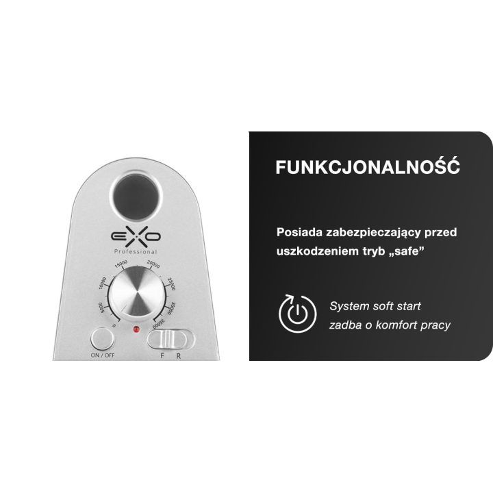 Nagų frezavimo ir dulkių surinkimo komplektas Exo SX7, baltas