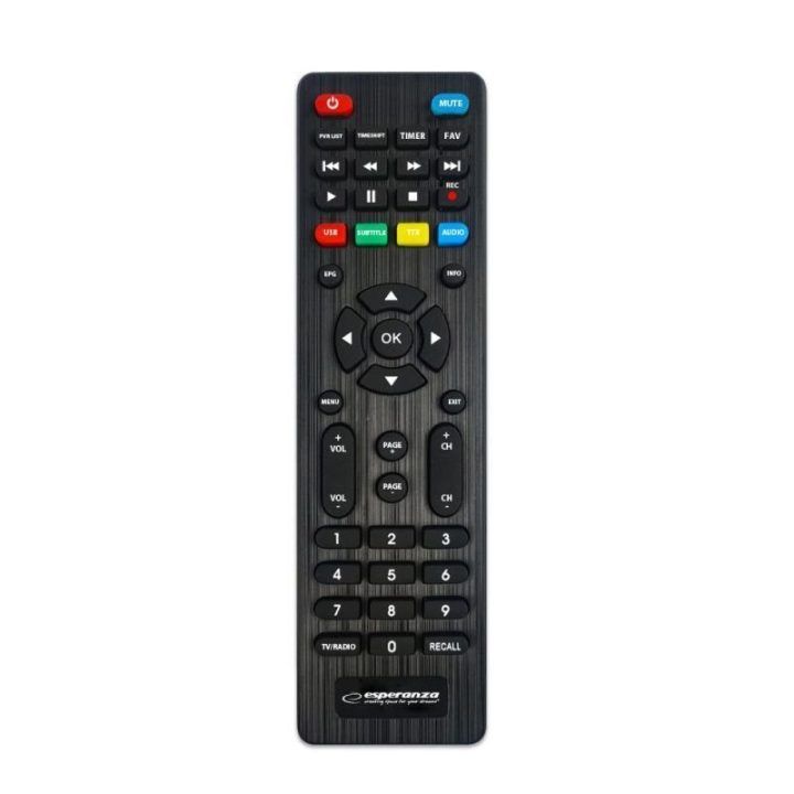 DVB-T2 imtuvas Esperanza EV108R su H.265/HEVC, juodas