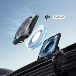 Automobilinis Qi2 telefono laikiklis ESR HaloLock, juodas
