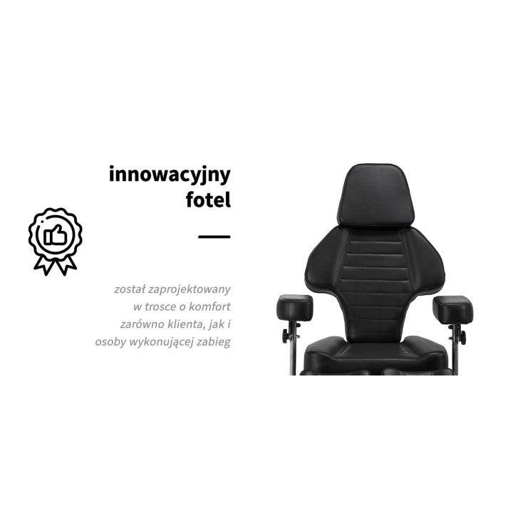 Tatuiravimo krėslas su hidrauliniu keltuvu Pro Ink 601A, juodas