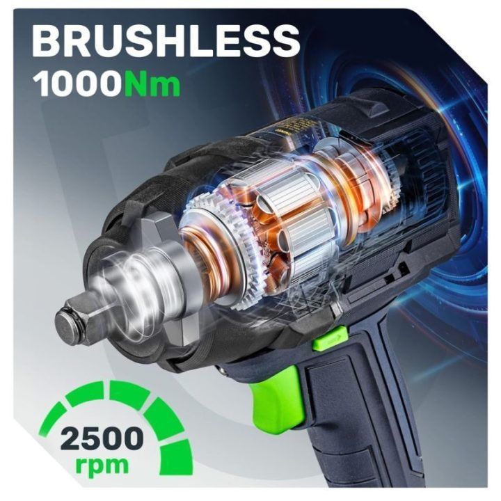 Smūginis veržliasukis Wuber W04604, 20 V, mėlynas ir juodas