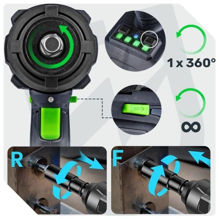 Smūginis veržliasukis Wuber W04604, 20 V, mėlynas ir juodas