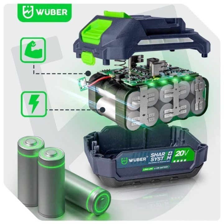 Smūginis veržliasukis Wuber W04604, 20 V, mėlynas ir juodas