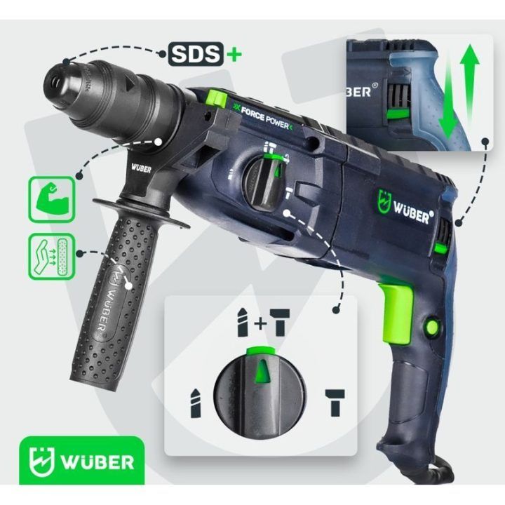Perforatorius su smūgio funkcija Wuber, 2500 W, 4 J