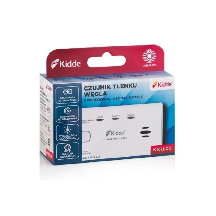 Anglies monoksido detektorius Kidde K10LLCO, 85 dB, baltas