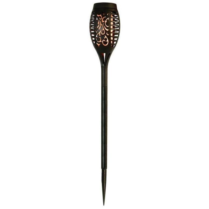 Saulės sodo fakelas su liepsnos efektu Saska Garden, 50 cm, juodas